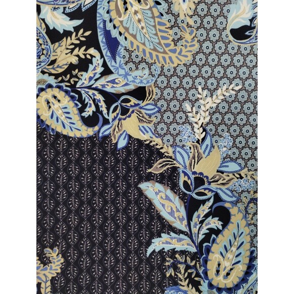 Always Indigo Tank Women's XXL Round Neck Blue Paisley Knit Resort Cruise - Picture 7 of 8